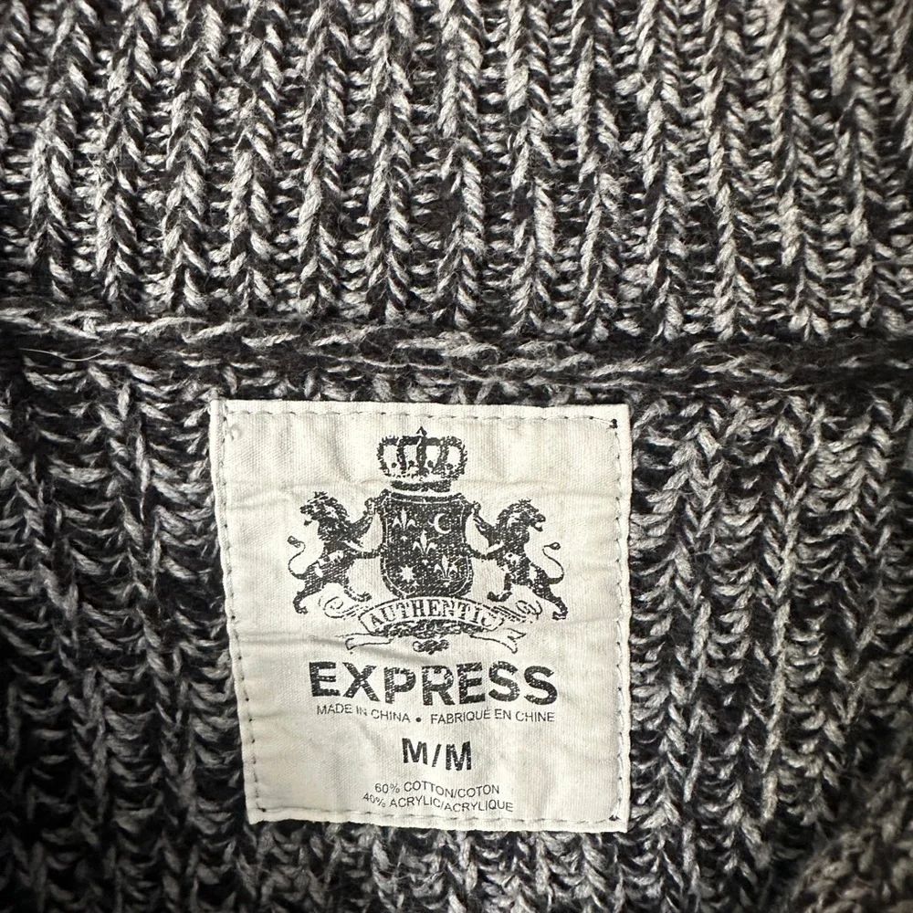 Men's Express Gray Shawl Collar Sweater